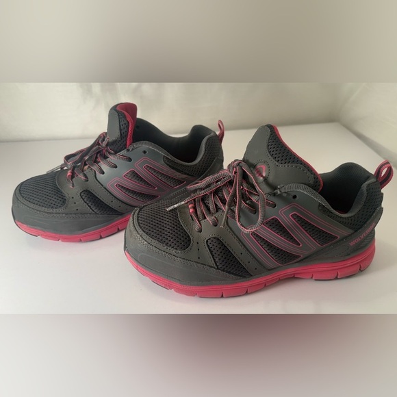 WOLVERINE Women's Nimble Steel Toe Steel Plate Athletic Shoe Grey/Pink 7M - Picture 2 of 6